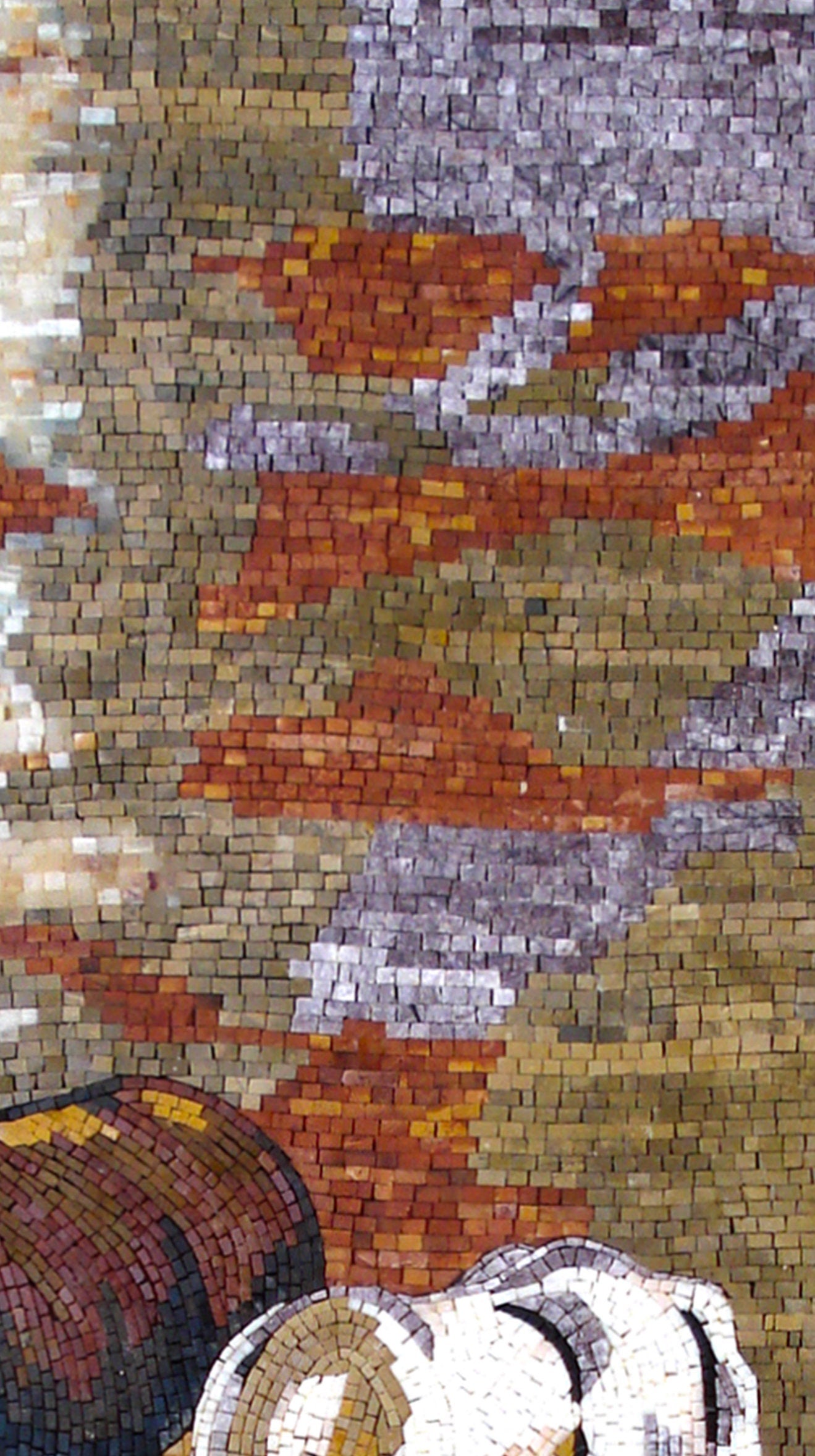 Handmade Horse Mosaic Art: Drinking Horses Stone Mural (52" x 28")