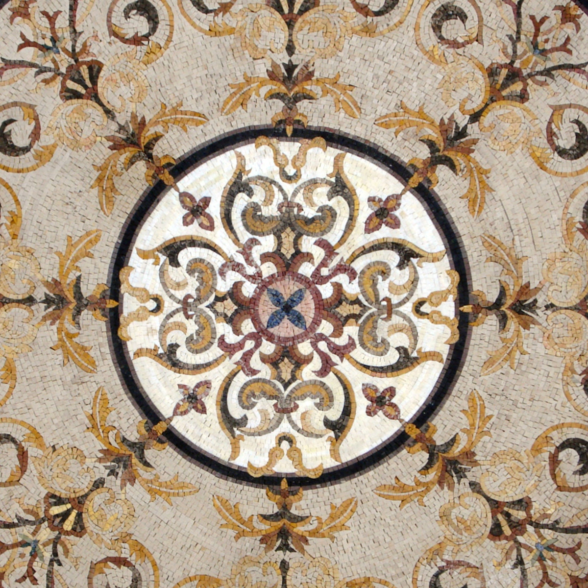 Artisanal Elegance Handmade Marble Medallion Mosaic for Unique Stone Décor - Customization available