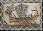 Handmade Roman Ship Mosaic Mural: Stone & Marble Artwork (40” x 30")