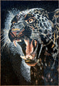 TIGER MOSAIC BACKSPLASH | Wild Jungle Animal Mosaic Tiles For House Warming | Black Tiger Roaring Artwork Tiles For Interior Room Walls