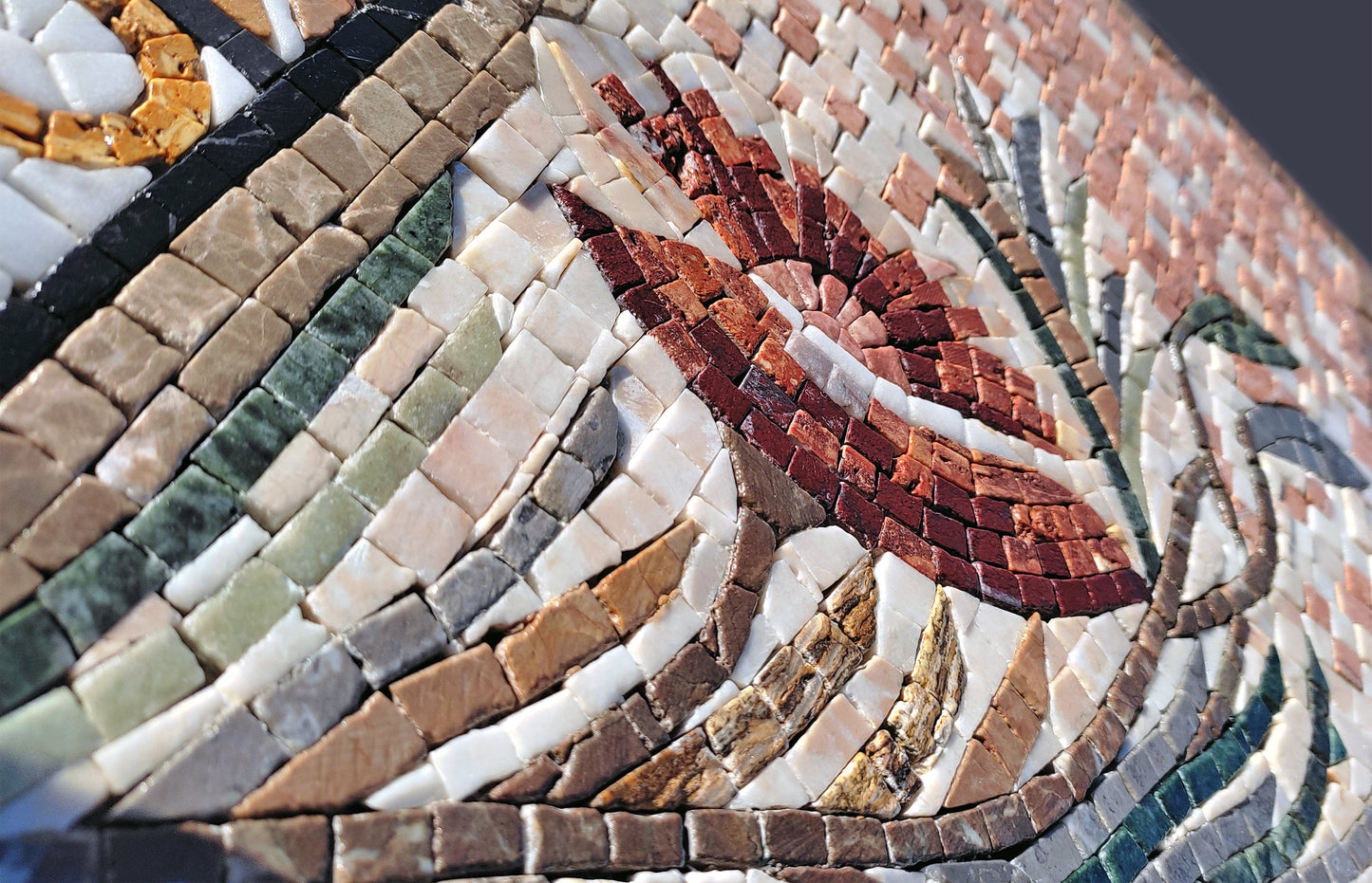 Handmade Marble Mosaic Art: Still Life Wine & Lemon Backsplash