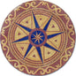 Artisan Craft: Handmade Compass Rose Nautical Marble Mosaic Medallion Flooring Tiles - Customization available