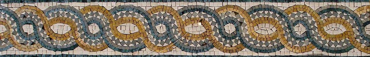 Geometrical Mosaic Border Tiles: Living Room Wall Decor (6"x40")