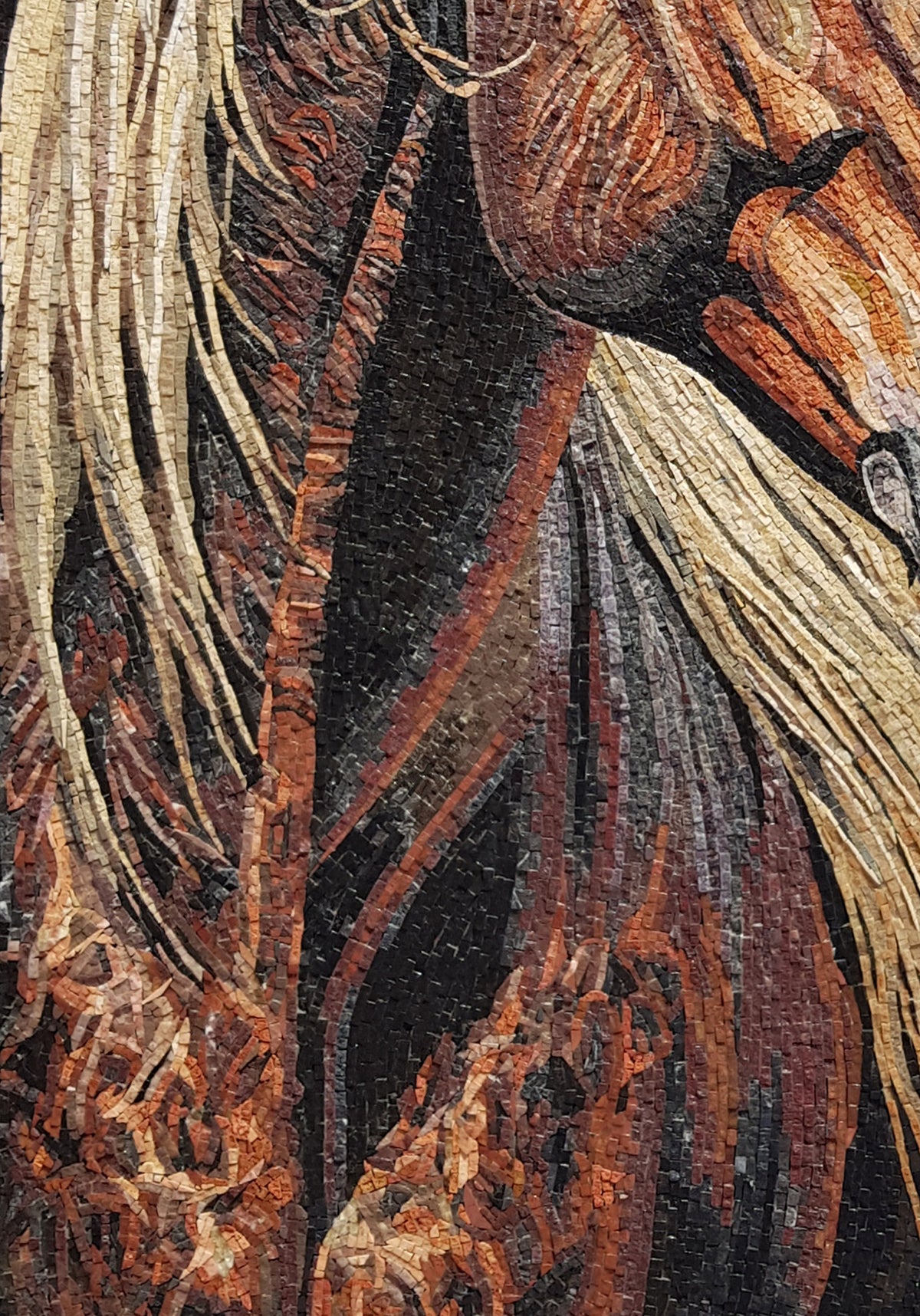 Handmade Horse Mosaic Tile Art: Marble Portrait Mural (48” x 34”)