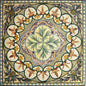 Floral Medallion Mosaic Tile: 40" Square Marble Mural