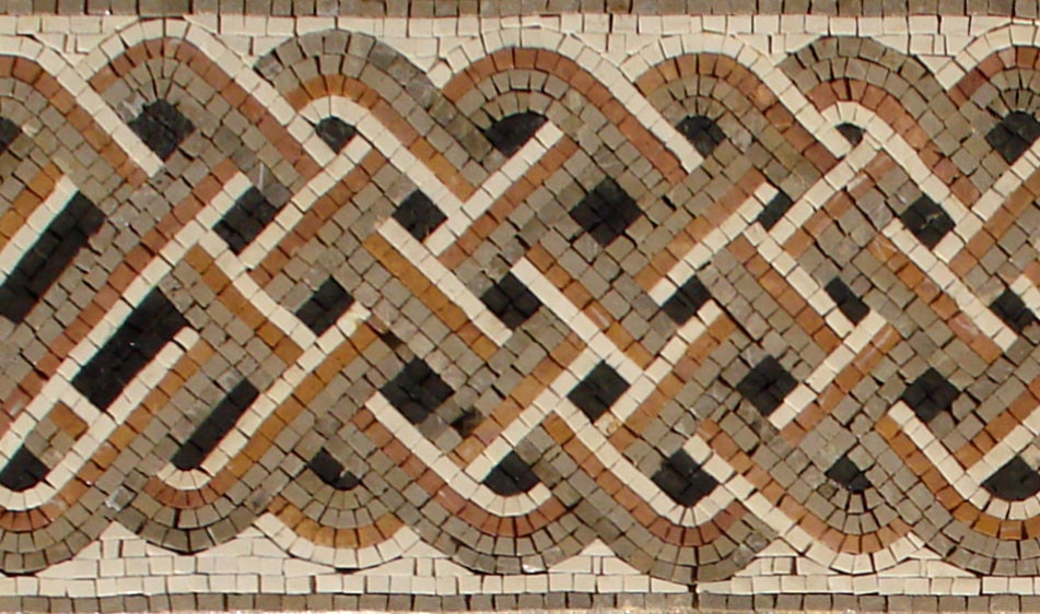 Geometric Mosaic Tile Border: String Art Design, 10"
