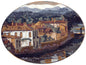 Handmade Marble Mosaic Tile Art: Country House Beach Scene (42” x 32”)