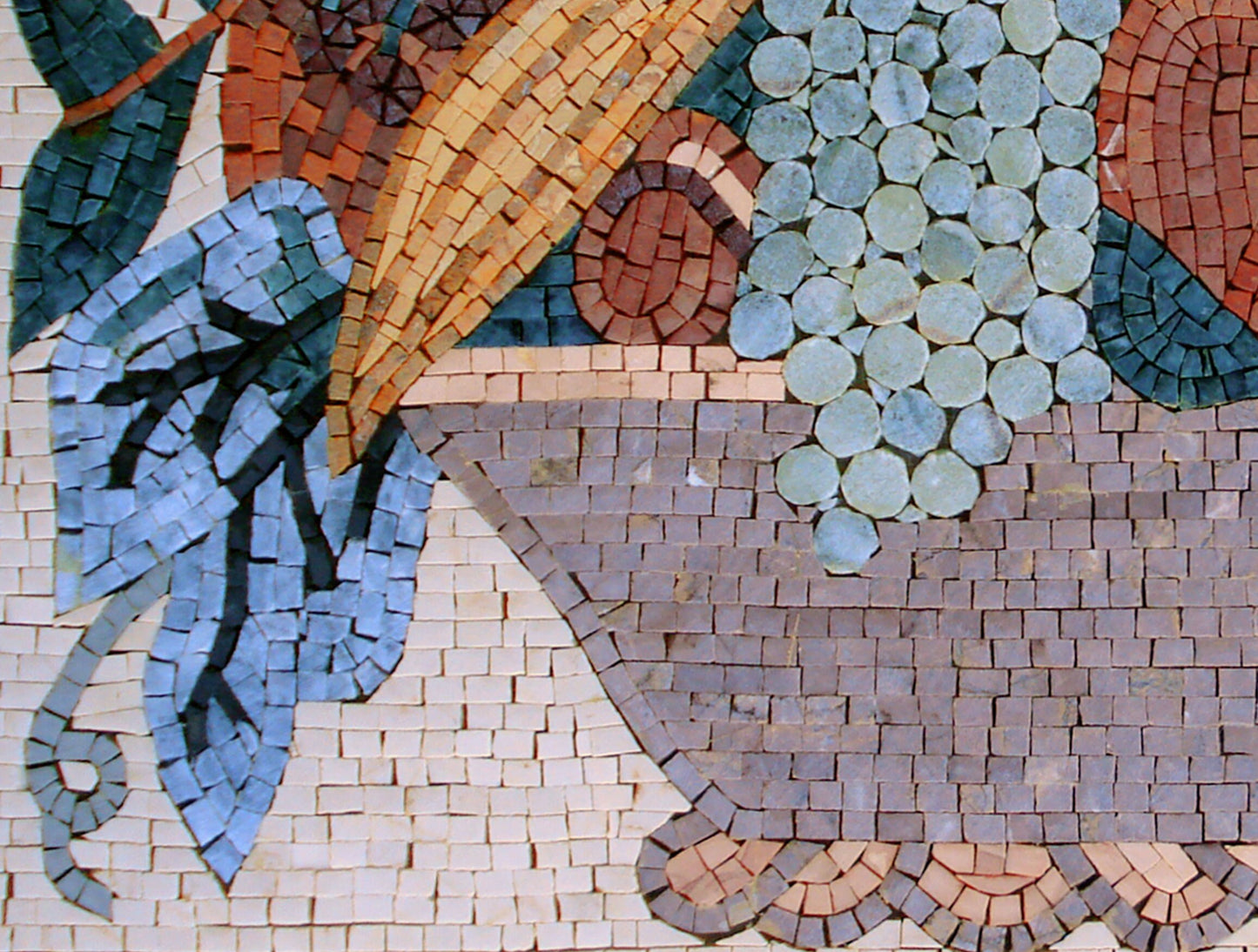 Handmade Marble Mosaic Tile Art: Kitchen Backsplash Wall Decor (28” x 20”)