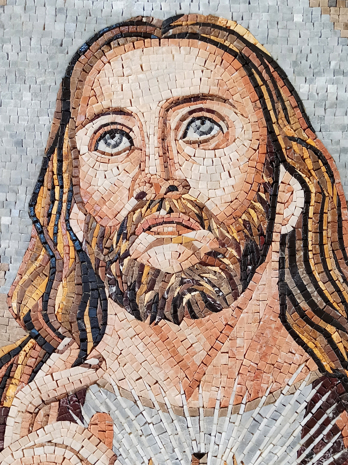 Handmade Jesus Mosaic Tile Art: Christian Home Decor (36” x 28”)