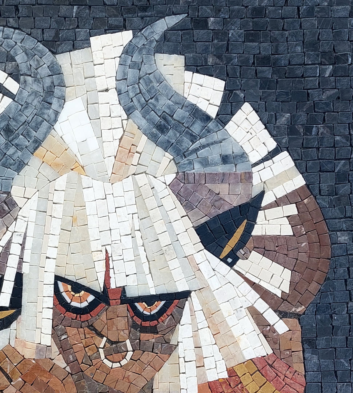 Taurus Zodiac Mosaic Tile Art: Handmade Stone Symbol