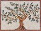 24" x 18" Olive Tree Backsplash Marble Mosaic – Handcrafted Roman Tile Art - Customization Available