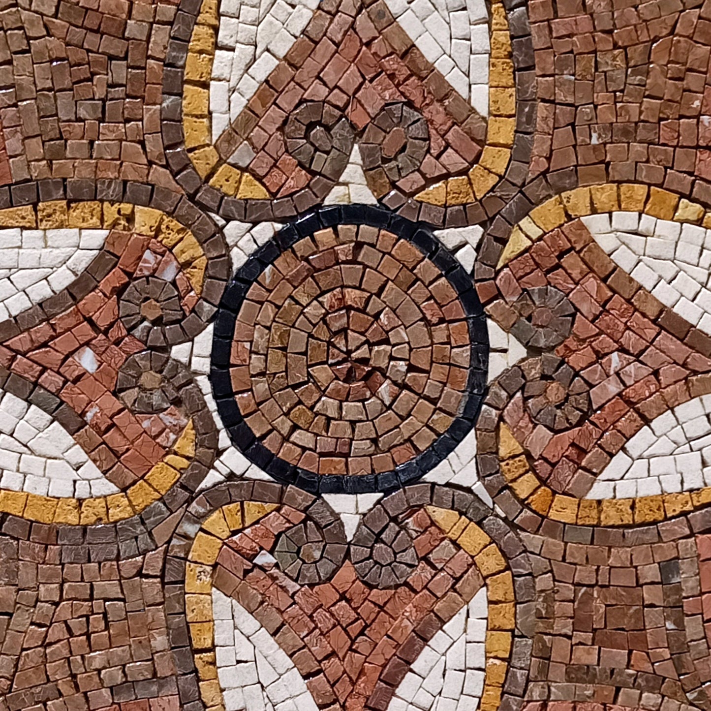 Artisan Elegance Handmade Dusky Rose and Gold Decorative Patterned Mosaic Medallion Art - Customization available