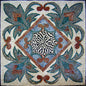 40" Medallion Marble Mosaic Tile: Floral Geometric Art