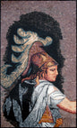 Handmade Roman Mosaic Mural: Female Form Cubist Marble Tile Art