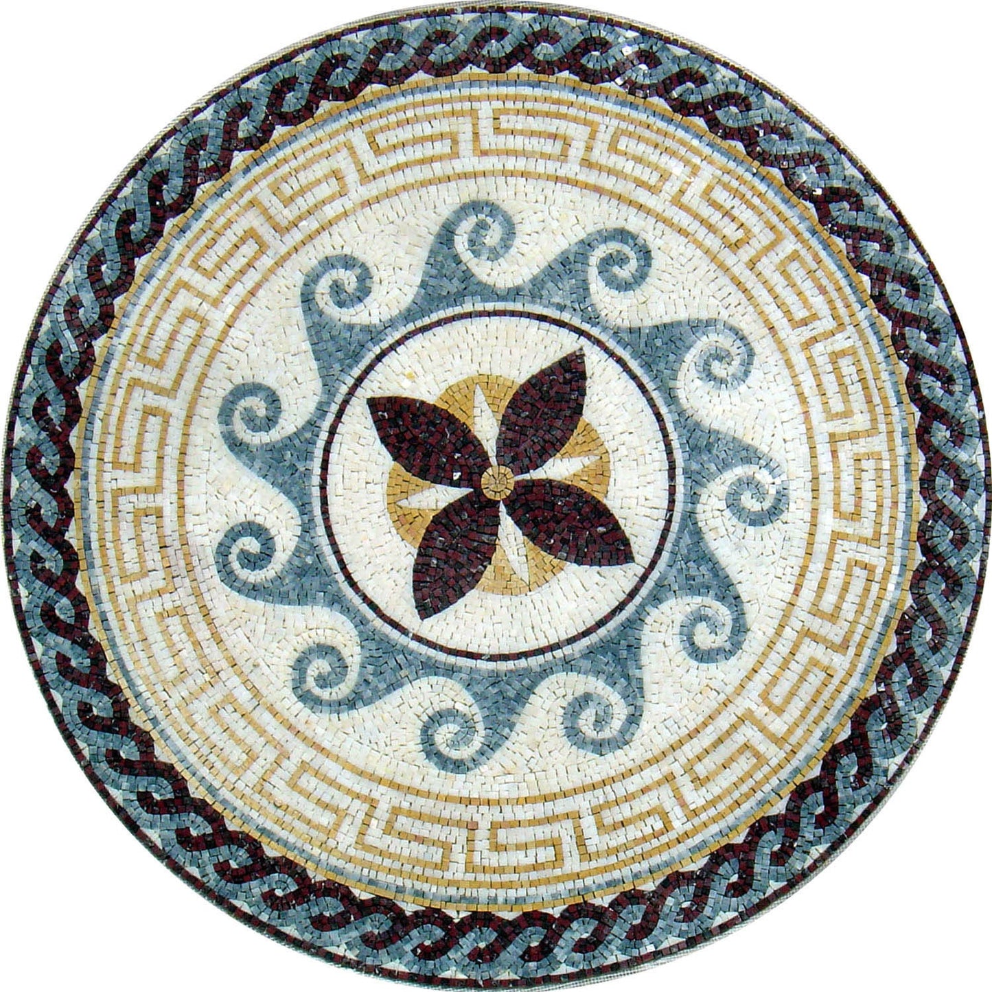 40" Handmade Marble Mosaic Medallion Art Tile Décor