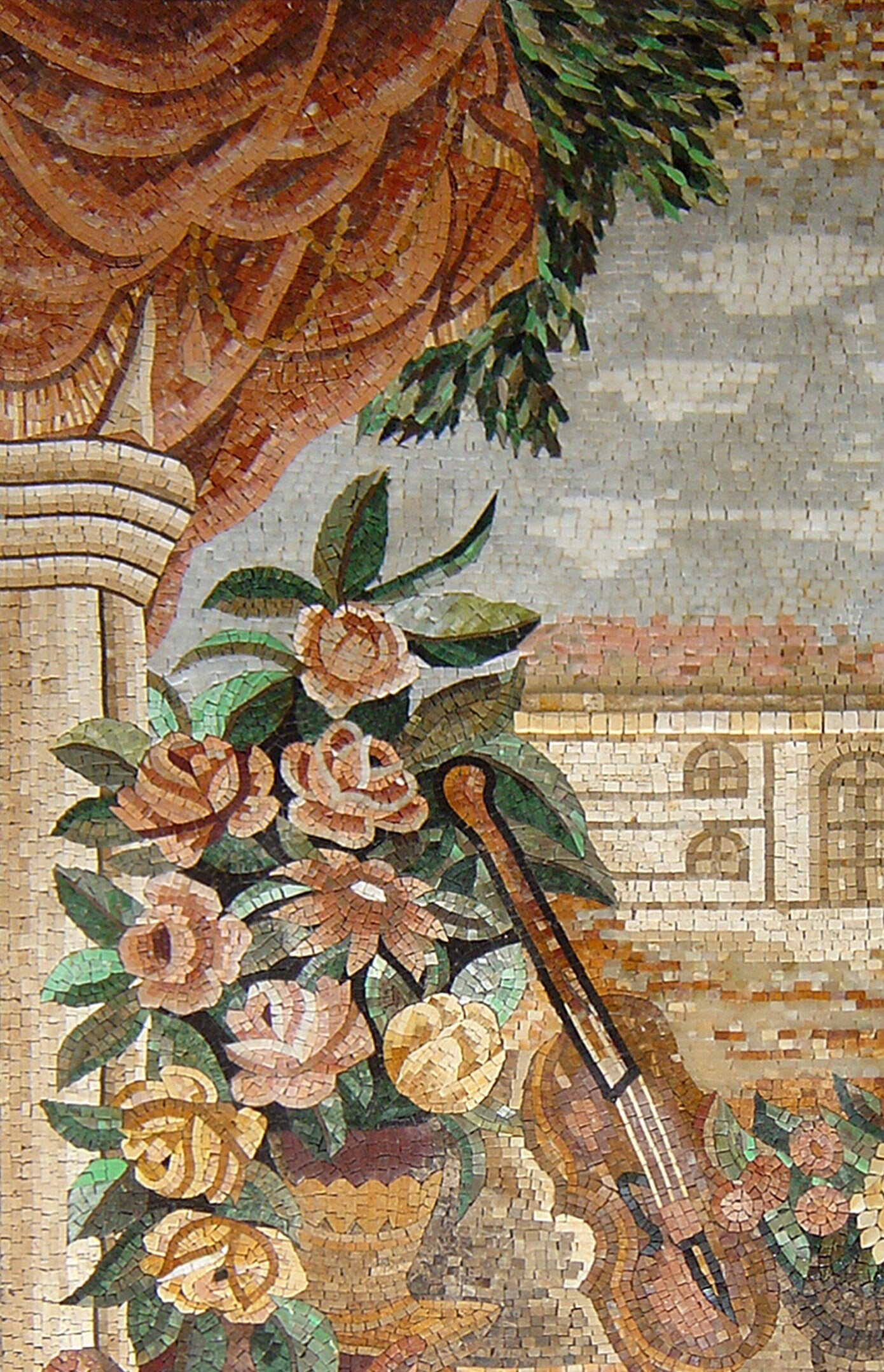 VIOLIN MOSAIC TILES |Violin Artwork Tiles For Music lover Room Walls | Tiles For Interior Outdoor Entry Walls And House Warming