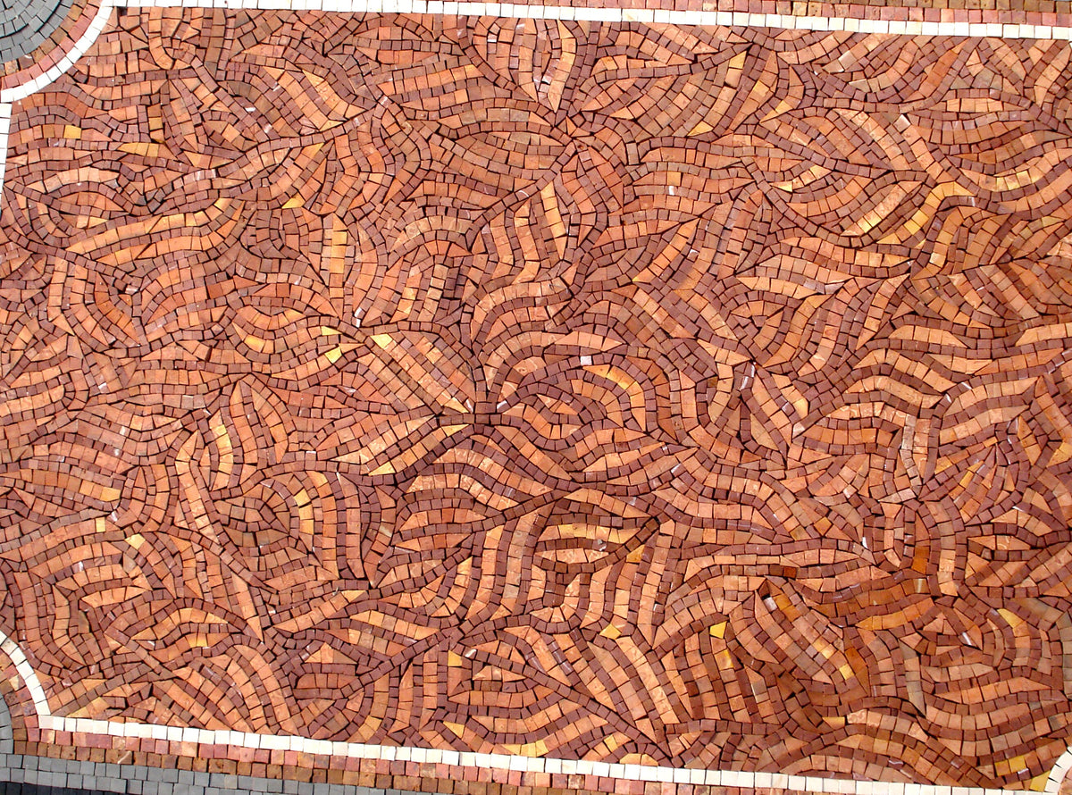 Handmade Marble Mosaic Rug: Stone Floral Medallion, Home Decor