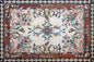 Floral Mosaic Rug: Handmade Marble Stone Art (80” x 54")