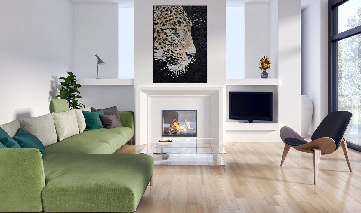 Handmade Tiger Mosaic Tile Art: Wild Animal Wall Decor