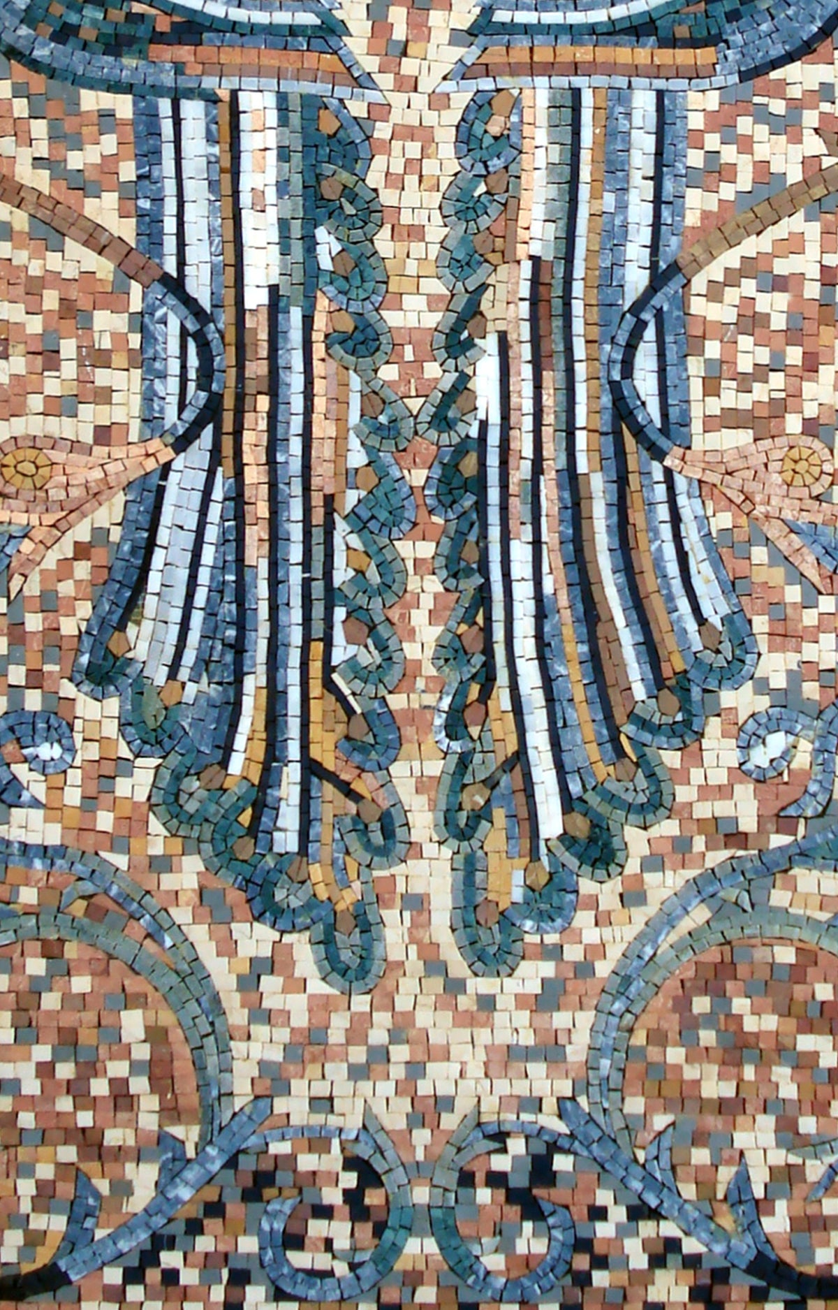 Handmade Peacock Mosaic Backsplash: Marble Tile Wall Art (52” x 34")