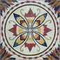Floral Marble Mosaic Tile Medallion - 32" Square Geometric Mural
