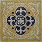 40" Geometric Marble Mosaic Tile: Square Medallion Mural