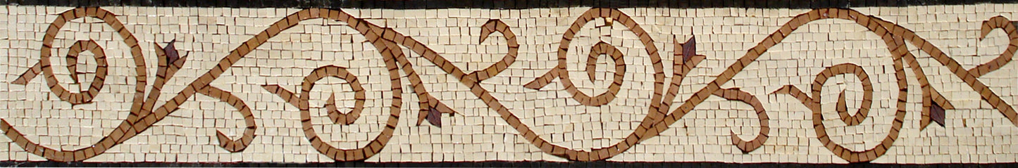 Botanical Mosaic Border: Floral Vine Wall Decor (40x6")