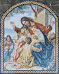 40″×32″ Jesus Christ with Children Mosaic – Handmade Marble Religious Wall Art, Customizable Size & Color