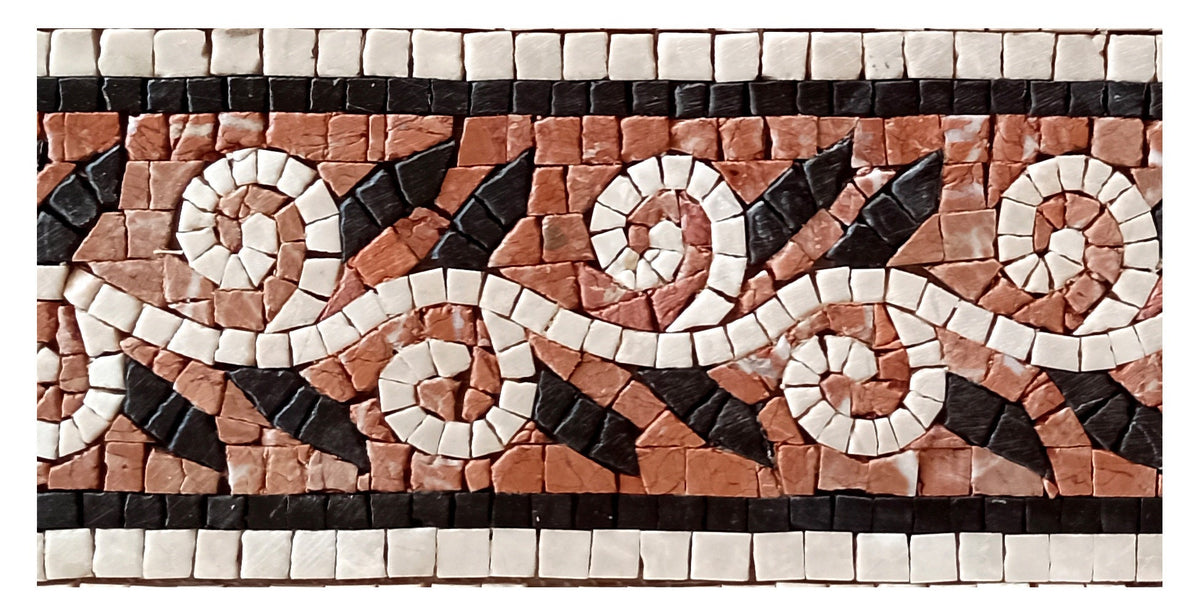Botanical Mosaic Tile Border: 40"x4" Living Room Wall Art