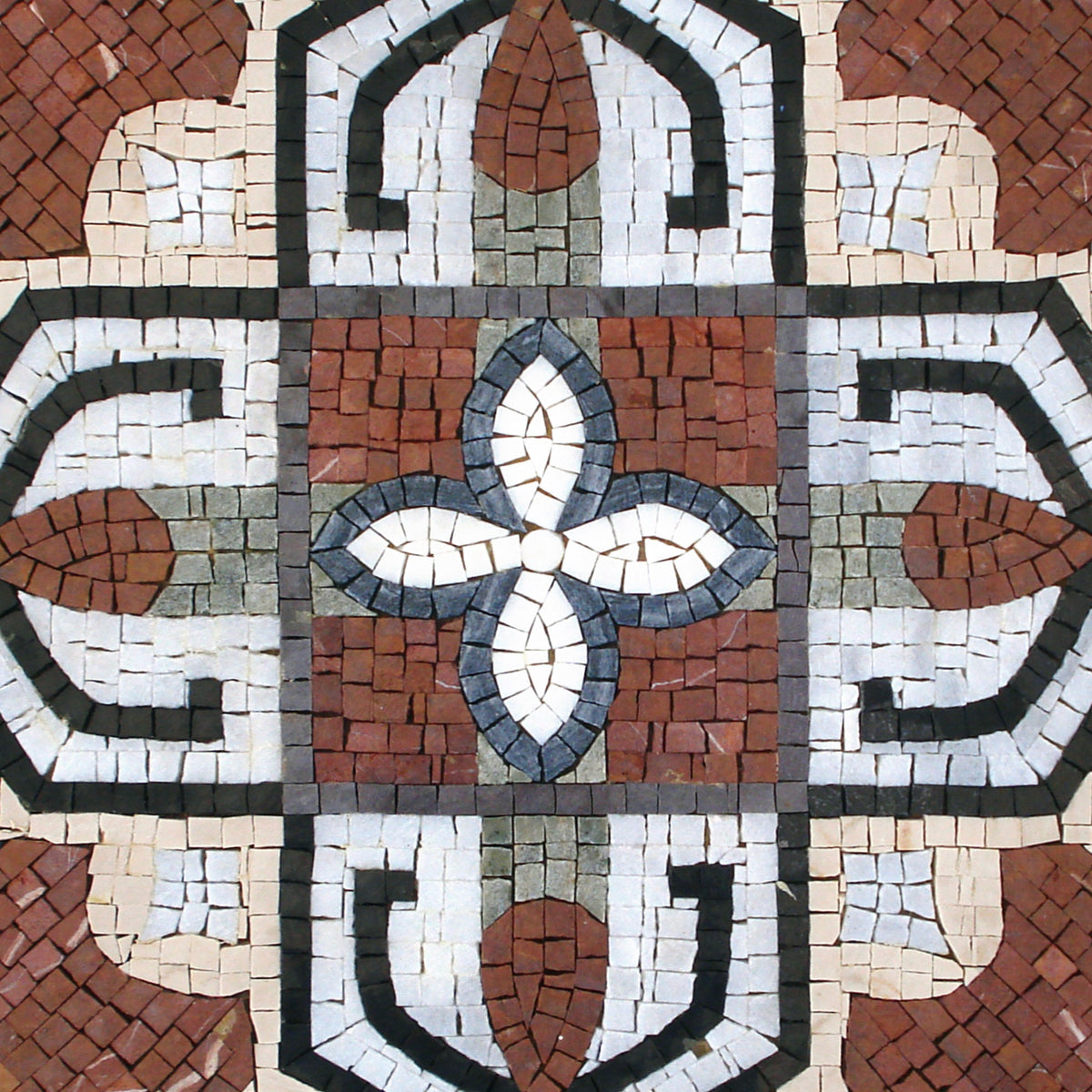 Handmade Medallion Mosaic Tile: 24" Square Marble Inlay