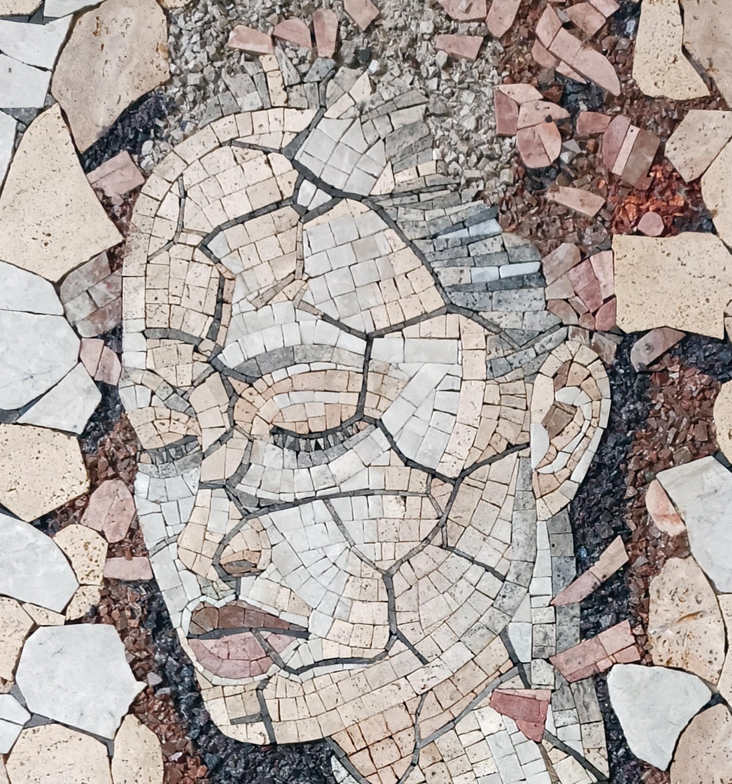 Handmade Mosaic Portrait of Woman Artistic, Wall Mural.