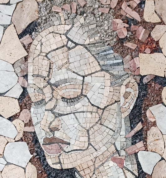 Handmade Mosaic Portrait of Woman Artistic, Wall Mural.