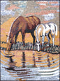 Handmade Horse Mosaic Tile Art: Rustic Home Decor (46” x 34")