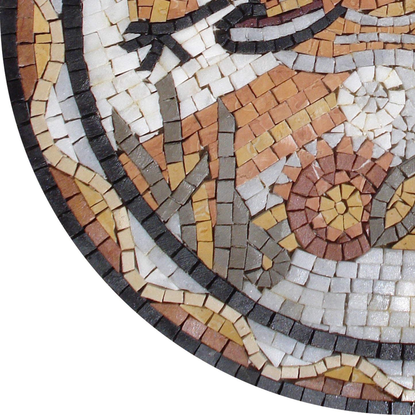 Exquisite 20-Inch Handmade Fish Marble Mosaic Medallion for Artful Décor - Customization available