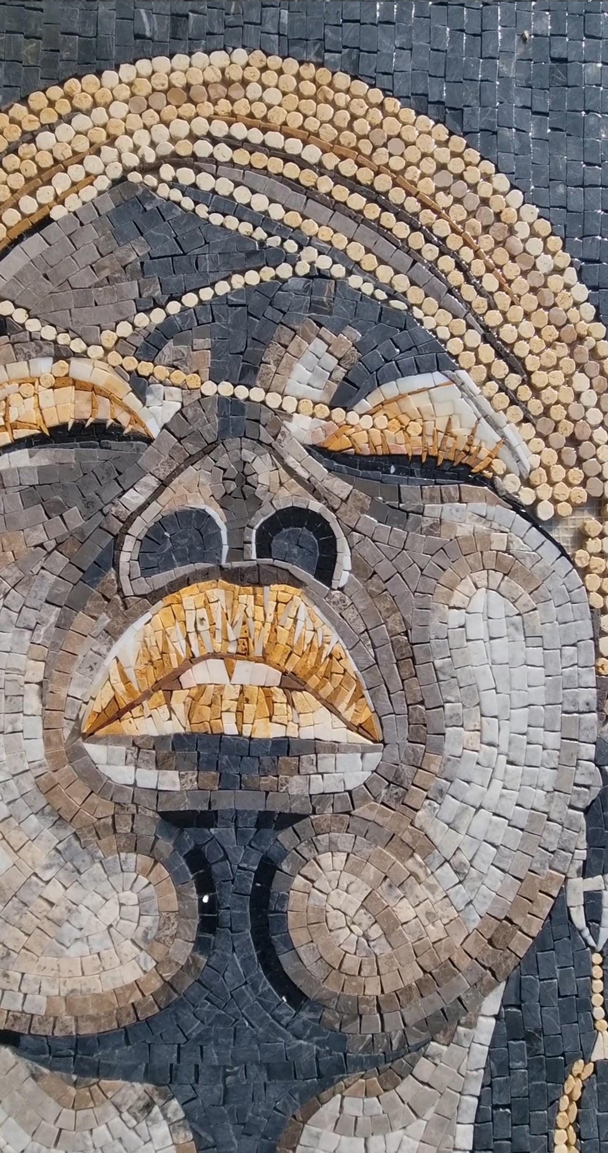 Handmade Marble Mosaic Art: Elegant Lady Portrait Wall Decor (40"x20")