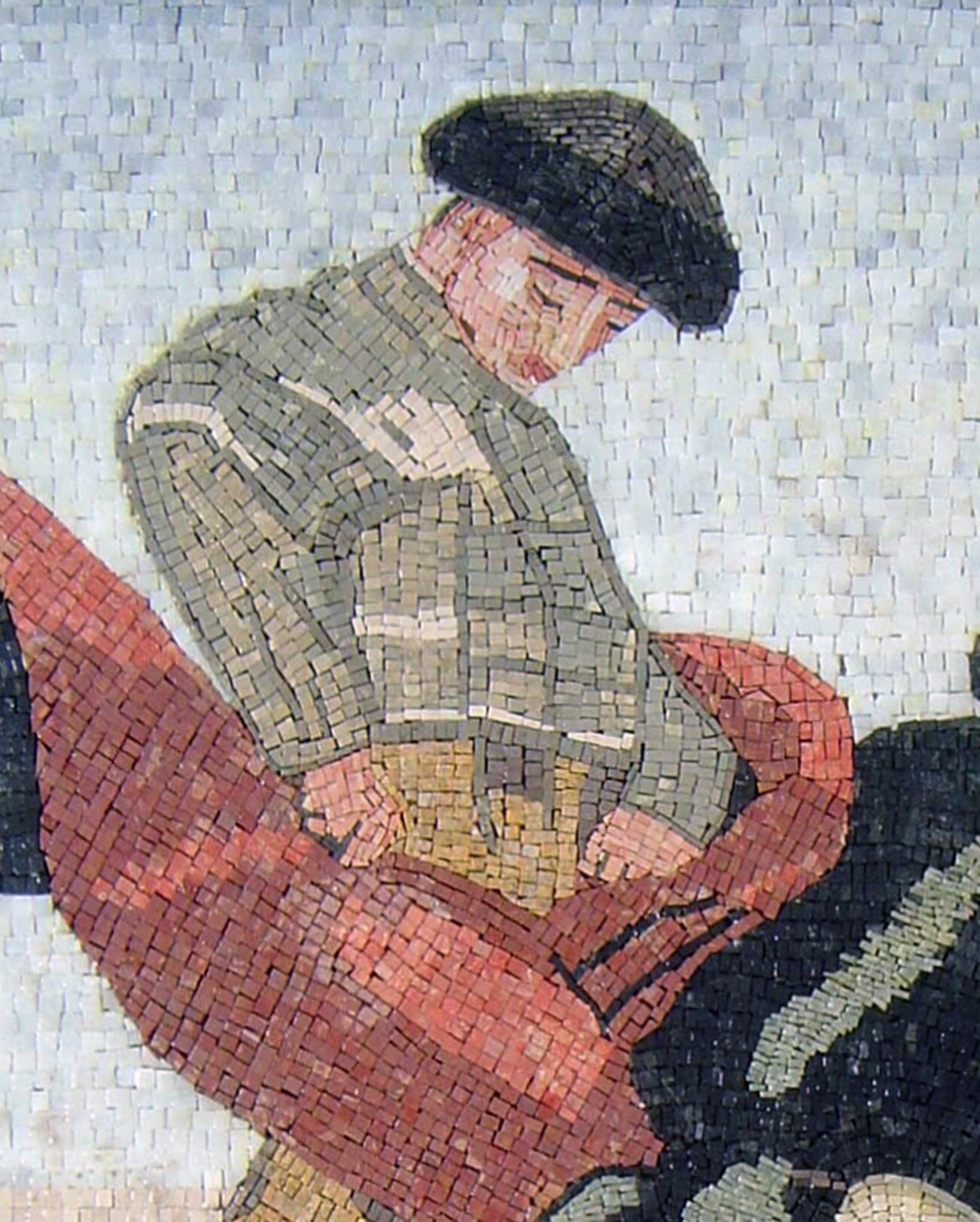 Handmade Bullfight Mosaic Tile Art: Marble Stone Backsplash