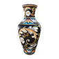 Handmade Floral Mosaic Vase: Round Marble Segment Clay Vase