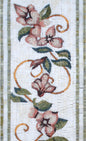 Floral Mosaic Tile Border: Botanical Bathroom Wall Decor, 12"