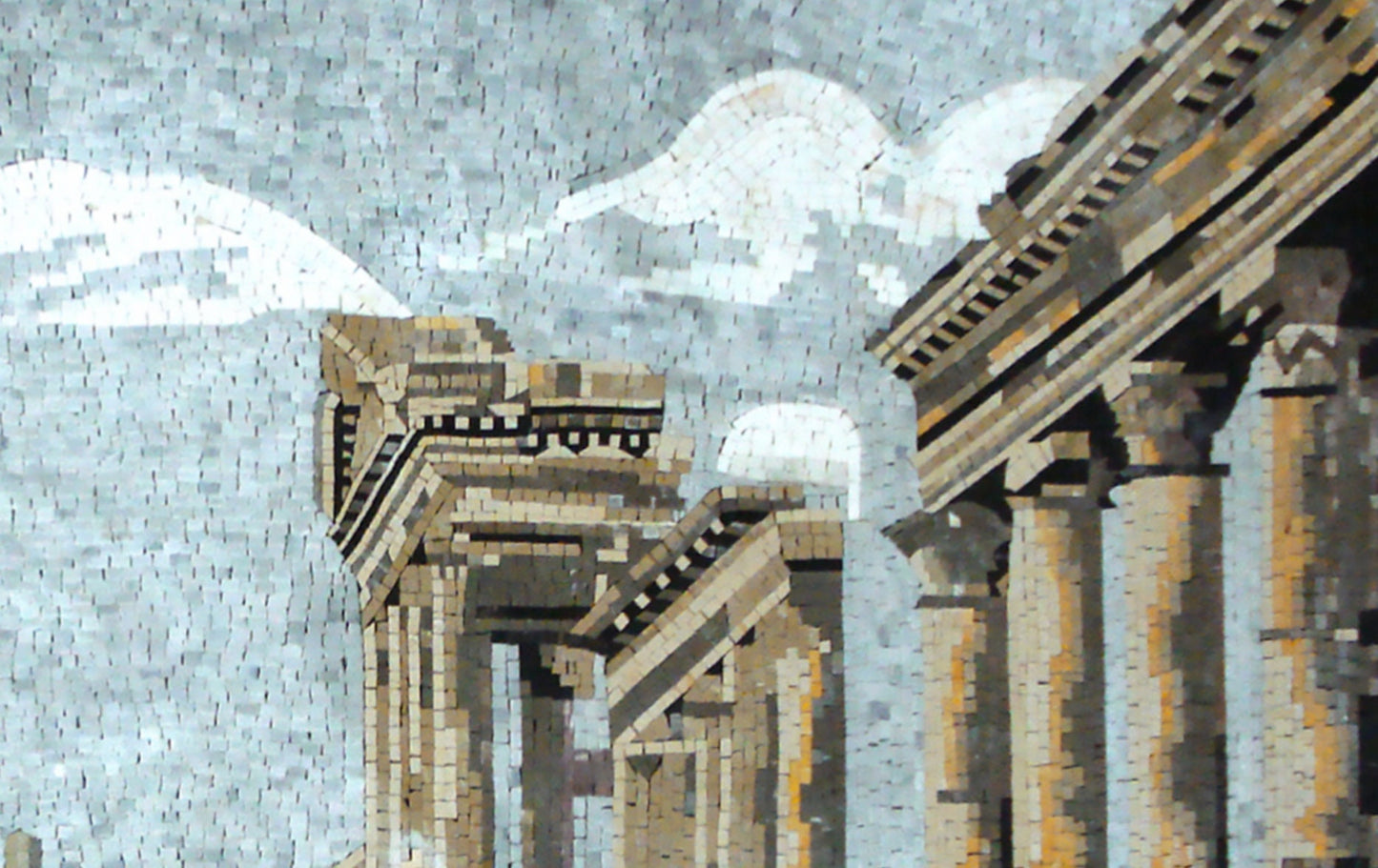 Syria Mosaic Tile Art: Handmade Marble Landmark Wall Decor
