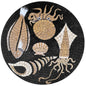 20" Fish & Sea Life Mosaic Medallion – Custom Handmade Marble Tile Art, Customization available