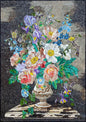 Floral Mosaic Art: Handmade Marble Flower Bouquet In Vase