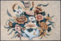Handmade Marble Mosaic: Floral Bouquet in Vase Wall Art (36"x24")