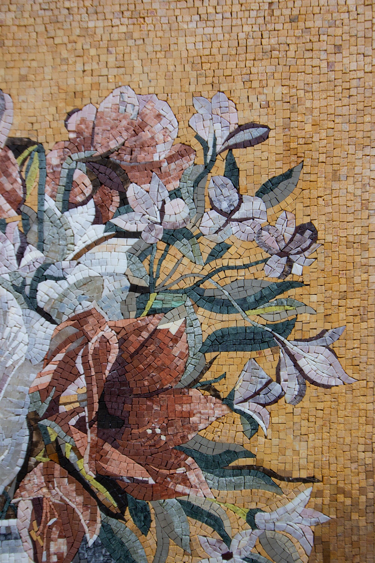 COLORFUL FLOWER ART- Handmade Flowers Vase Bouquet Mosaic Wall Artwork