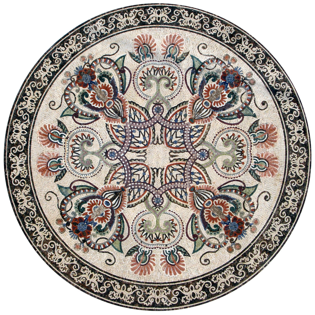 Floral Elegance | Handcrafted Marble | Medallion Mosaic Tile for Artful Stone Décor - Customization available
