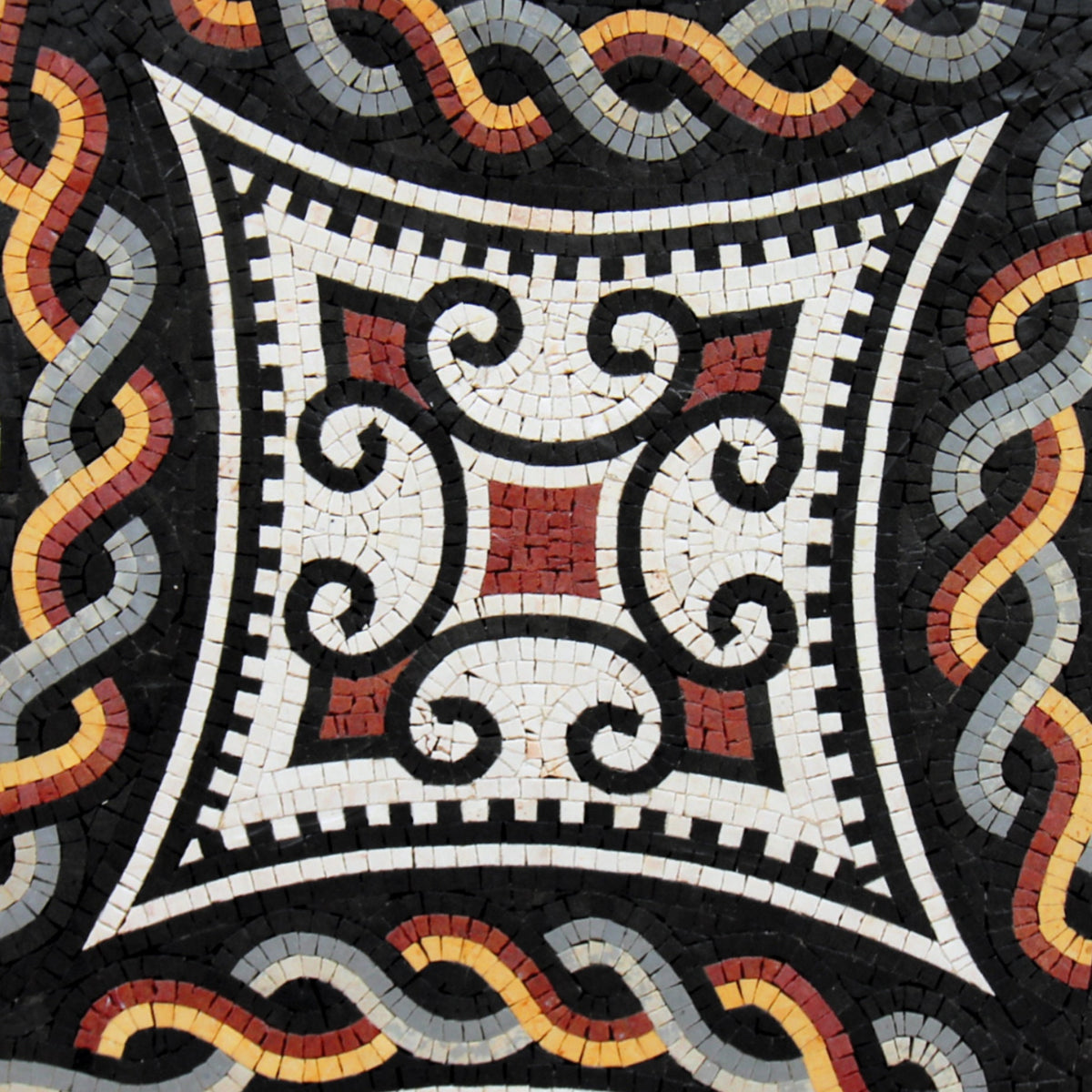 Symmetry in Design - Geometrical Pattern Round Mosaic Medallion Art Tile - Customization available