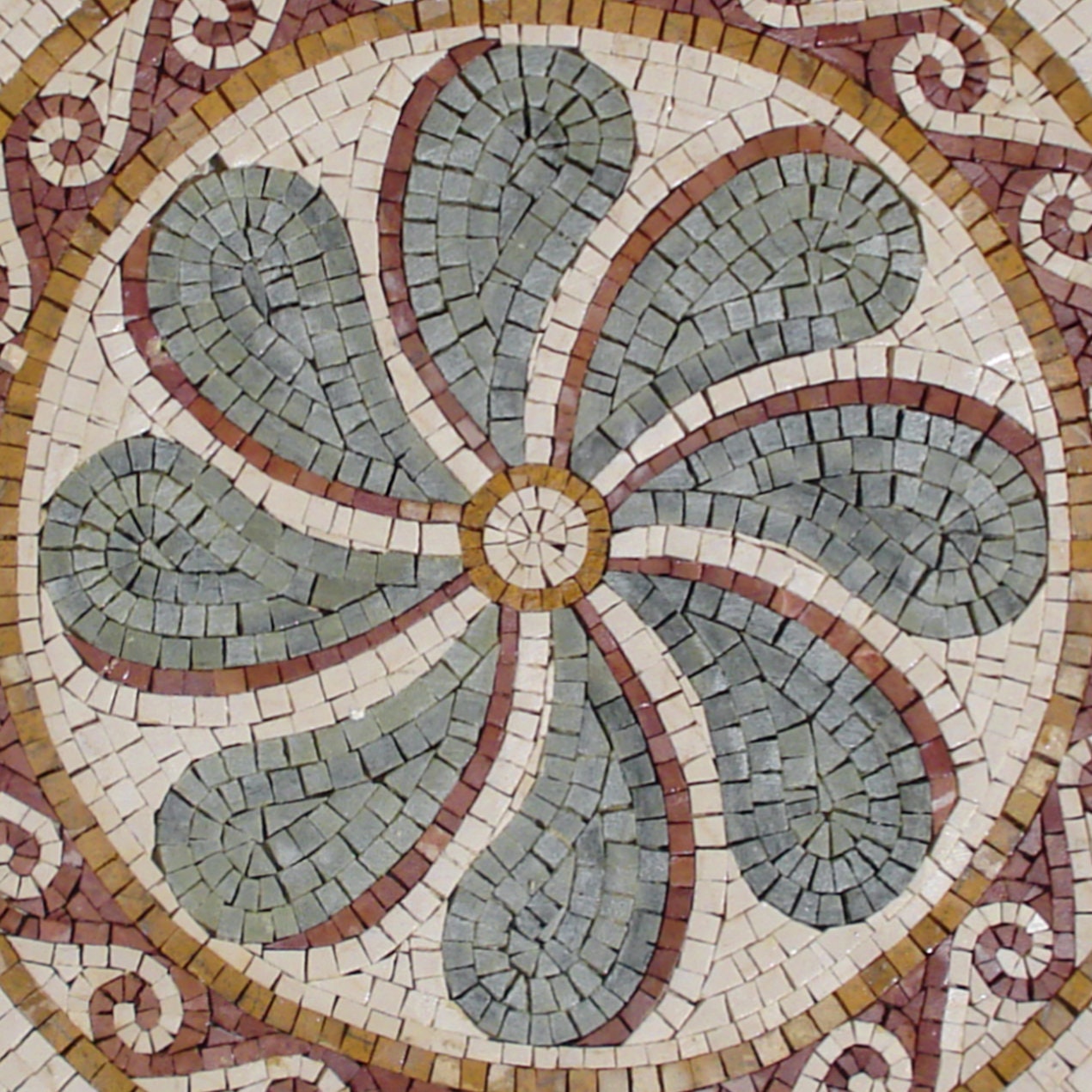 Handmade Floral Marble Mosaic Tile Backsplash (24”x 24")