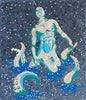 Pisces Zodiac Mosaic Tile Art: Handmade Stone Wall Decor