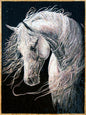 Handmade Horse Portrait Mosaic Mural: Marble Wall Art Decor