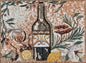 Handmade Marble Mosaic Art: Still Life Wine & Lemon Backsplash