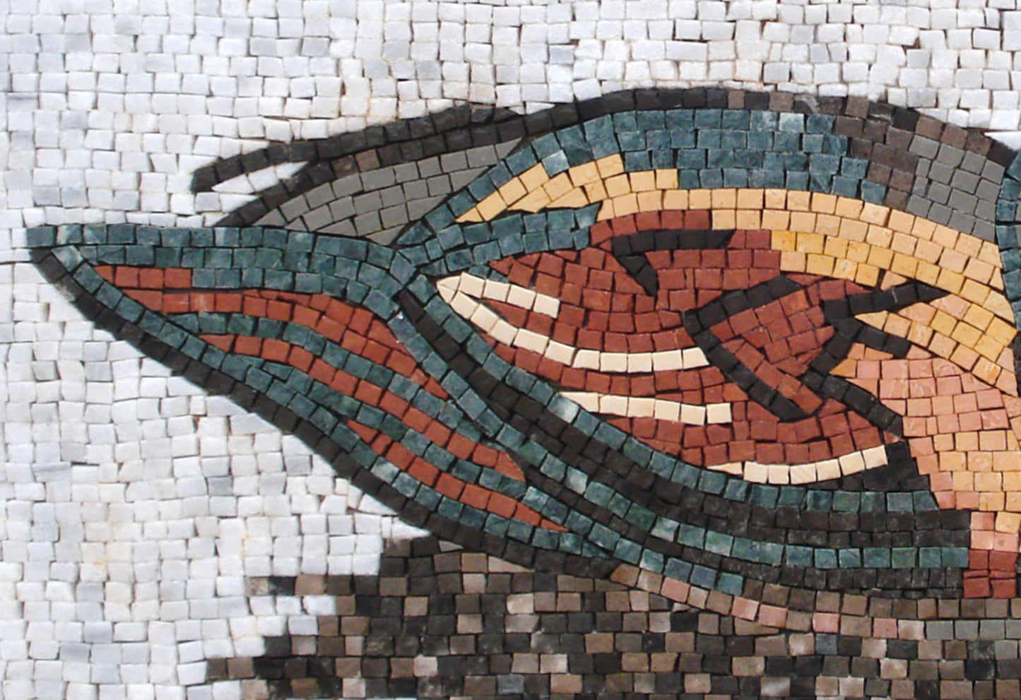 Handmade Duck Mosaic Tile Art: Marble Wall Decor (24" x 16")